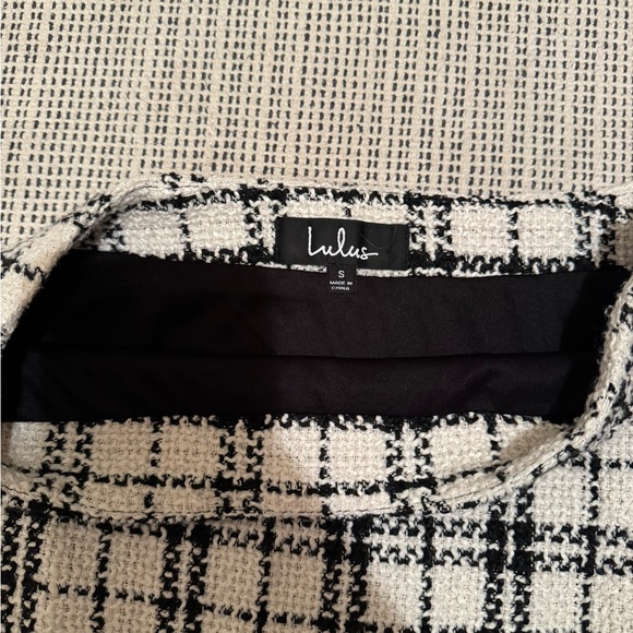 Lulu's Black and White Plaid Mini Skirt - Picture 3 of 3